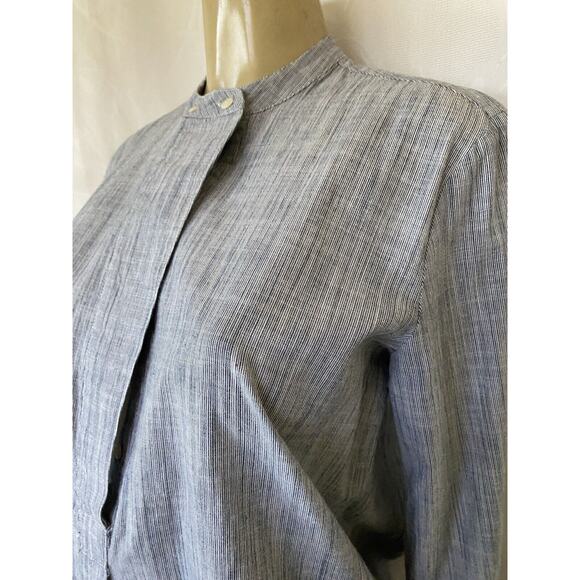 Trovata Birds of Paradise Henley Top Shirt Blue Long Sleeve Hidden Butto… - Picture 3 of 9